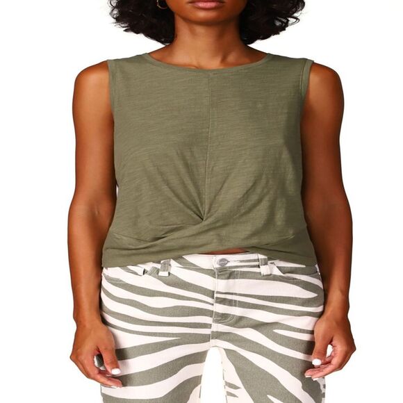 Sanctuary Twist-Front Tank Top In Trail Green - XL - Picture 2 of 3